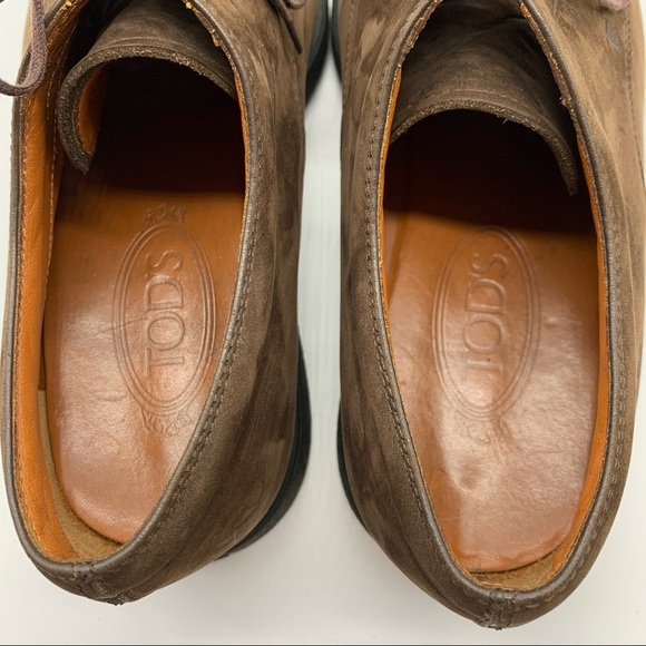 Men’s Auth Tod’s Derby Oxford Lace Up Brown Suede Lace Up Shoes Size 8 - Picture 11 of 15